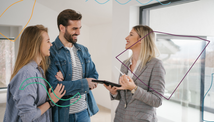 real estate agents with clients